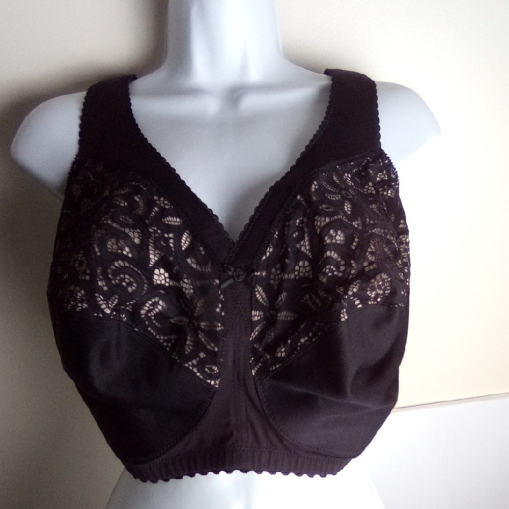 GLAMORISE Elegant Black Lace Women's Bralette SIZE 40 J NEW NO TAG